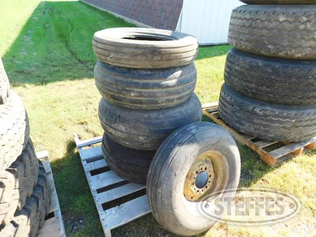 (5) Asst. implement tires on rims